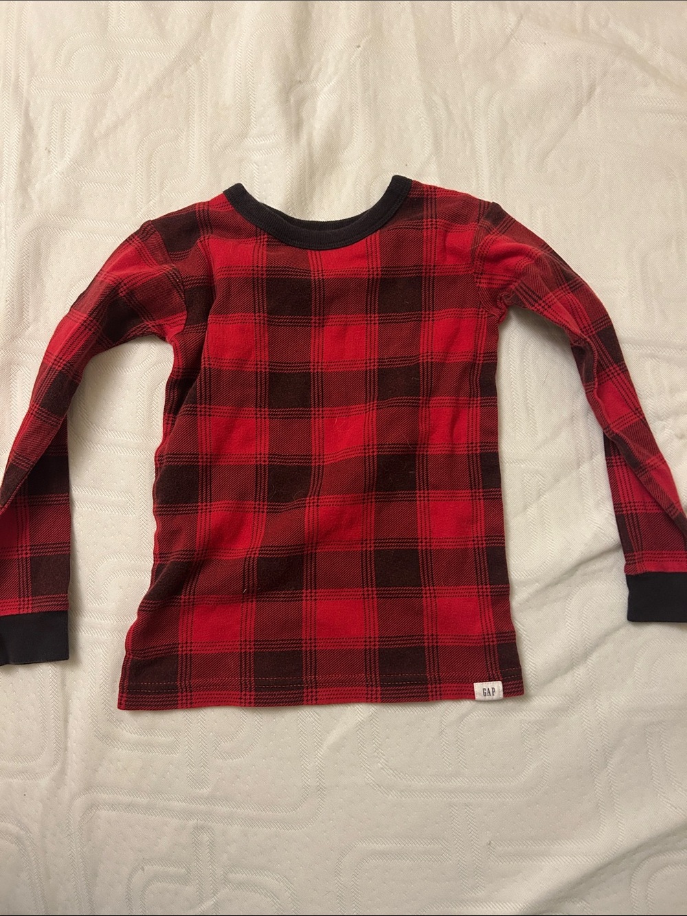GAP Red and Black Plaid Long-Sleeve Tee